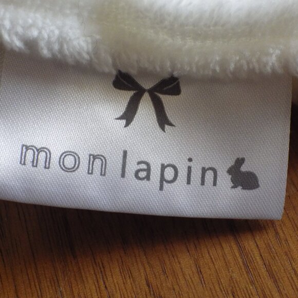 Mon Lapin Baby Blanket/ White Ribbed Plush/ Unisex / Reversible/ 39" X 30" - Picture 3 of 7